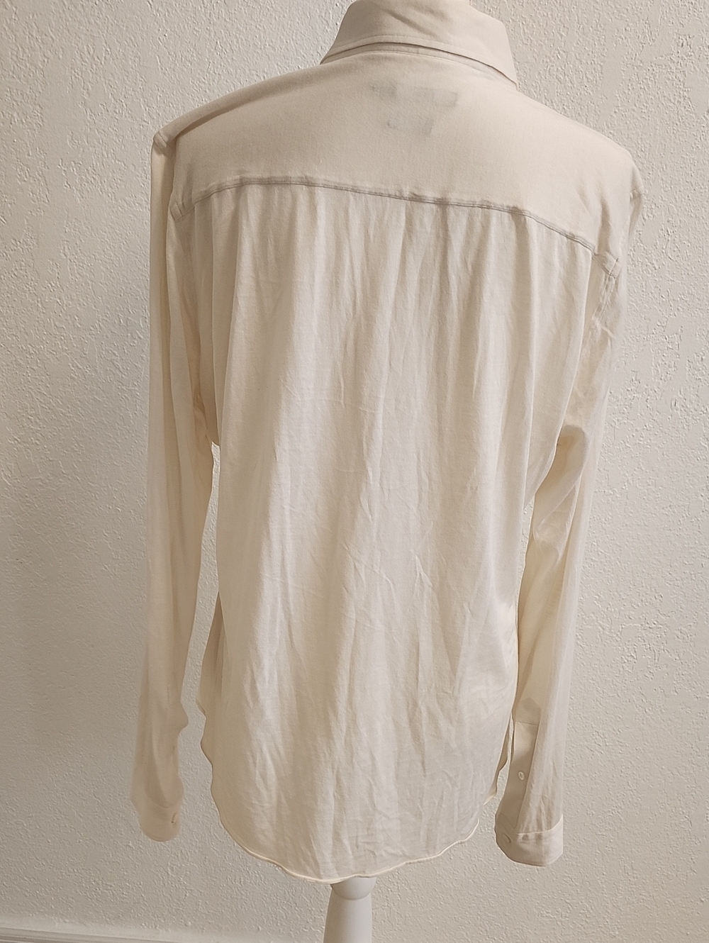 Gucci Men’s Ivory Silk Cotton Super Skinny Shirt Size 43 IT Made in Italy - Picture 11 of 11